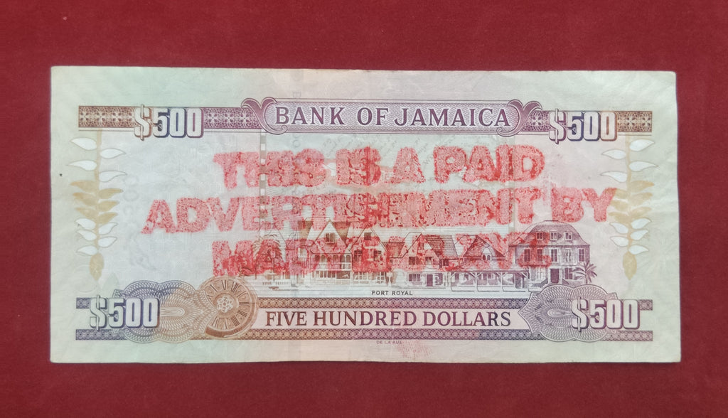 BANK OF JAMAICA 500 DOLLARS (C202)