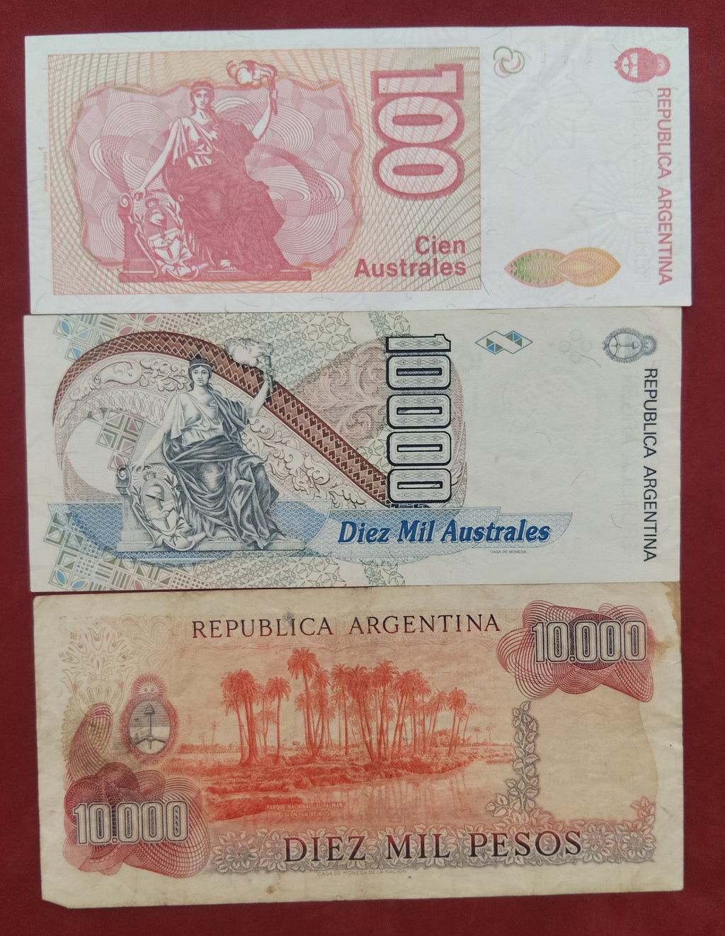 CENTRAL BANK OF ARGENTINA 100 ,10000 ,10.000 PESOS (V436)