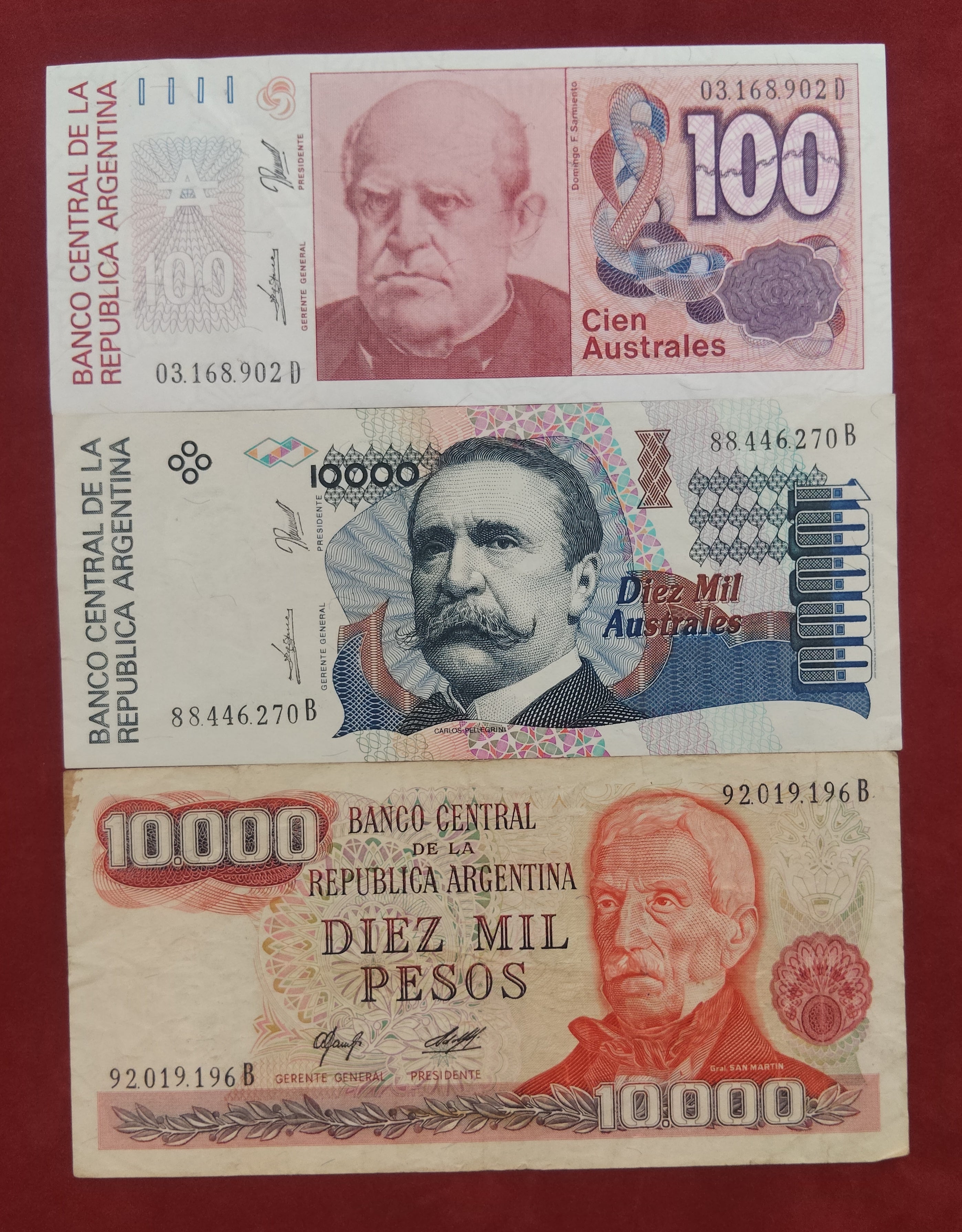 CENTRAL BANK OF ARGENTINA 100 ,10000 ,10.000 PESOS (V436)