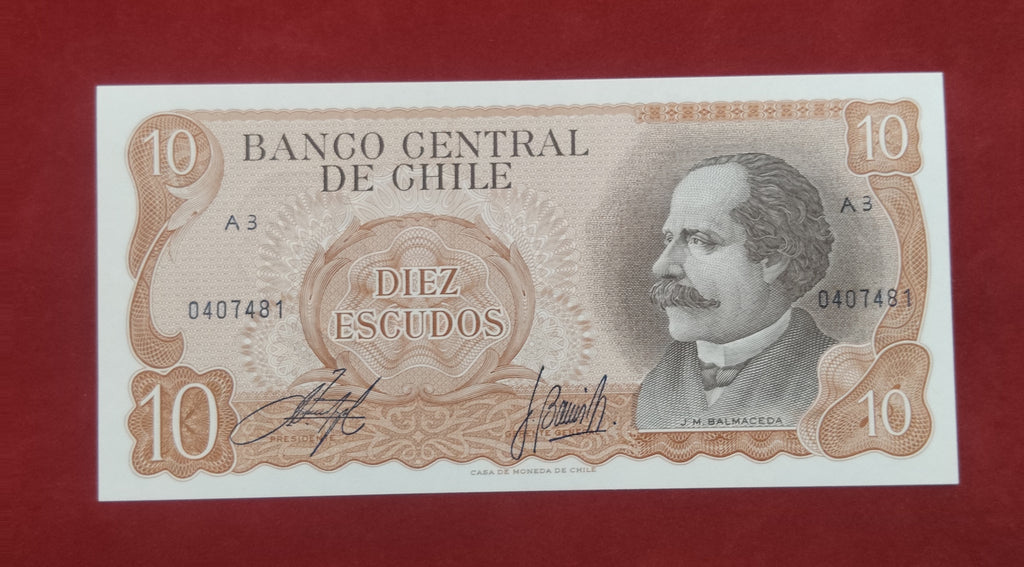 CENTRAL BANK OF CHILE 10 ESCUDOS (356)