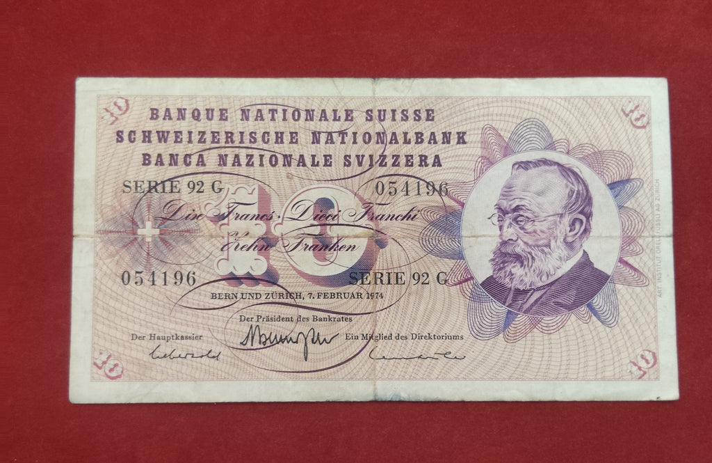 NATIONAL BANK OF SWITZERLAND 10 FRANCS (D1000)