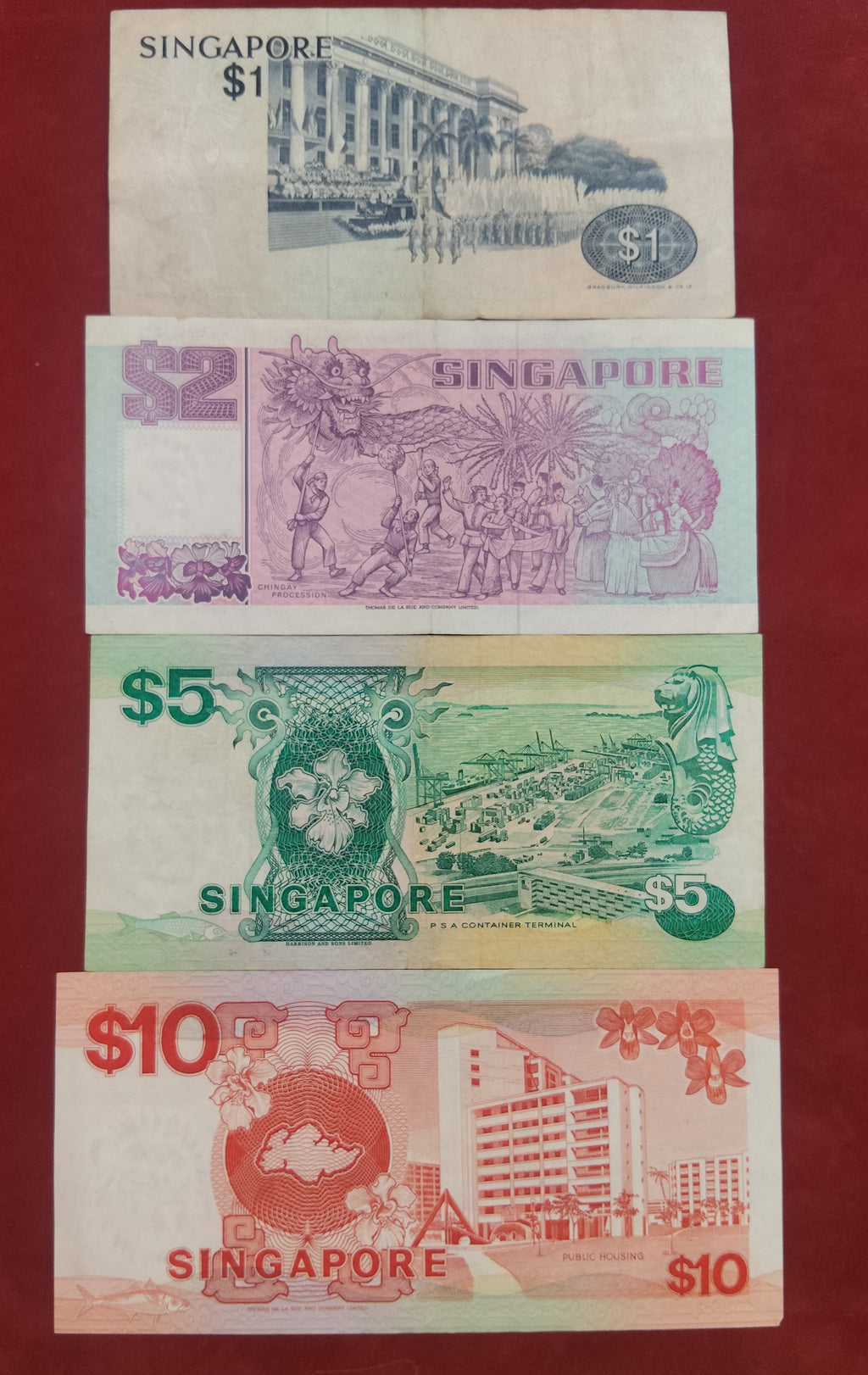 BANK OF SINGAPORE 1 ,2 ,5 ,10 DOLLARS (REF:178)