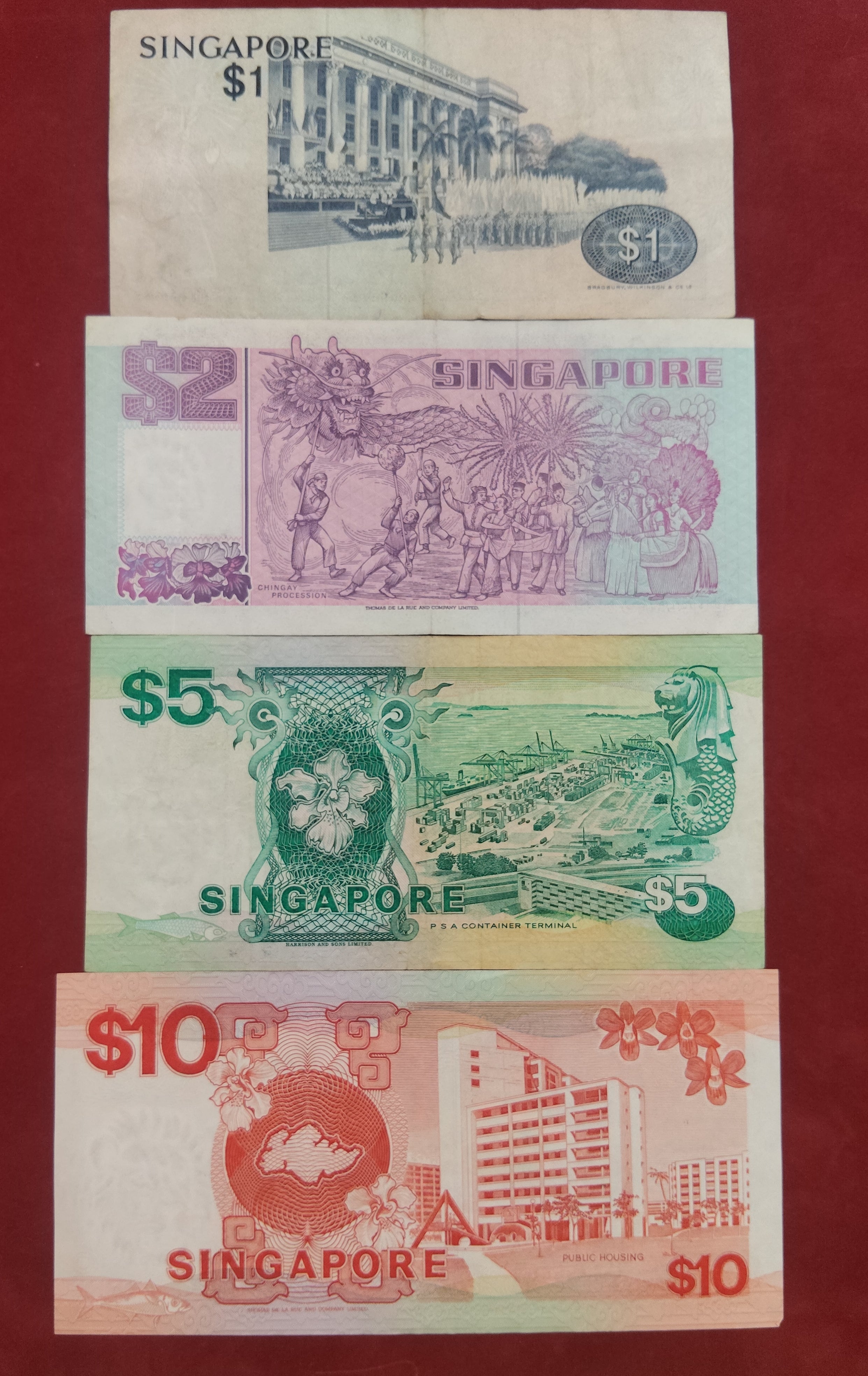 BANK OF SINGAPORE 1 ,2 ,5 ,10 DOLLARS (REF:178)