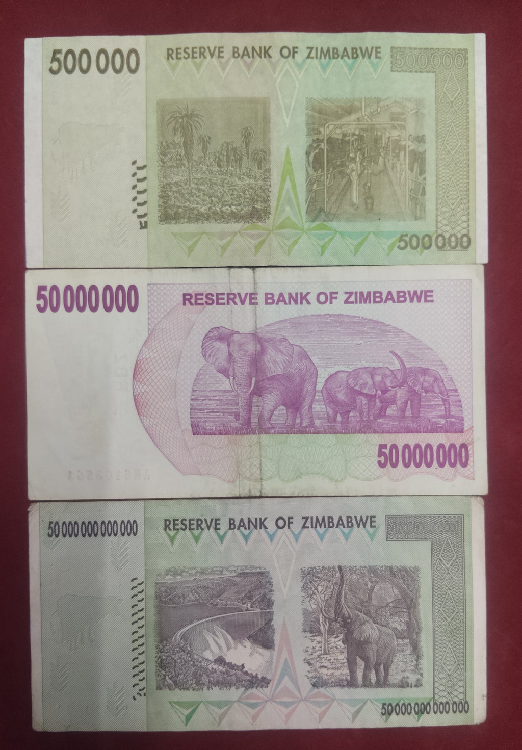 RESERVE BANK OF ZIMBABWE 500 000 ,50 000 000 ,50 000 000 000 000 DOLLARS (609)