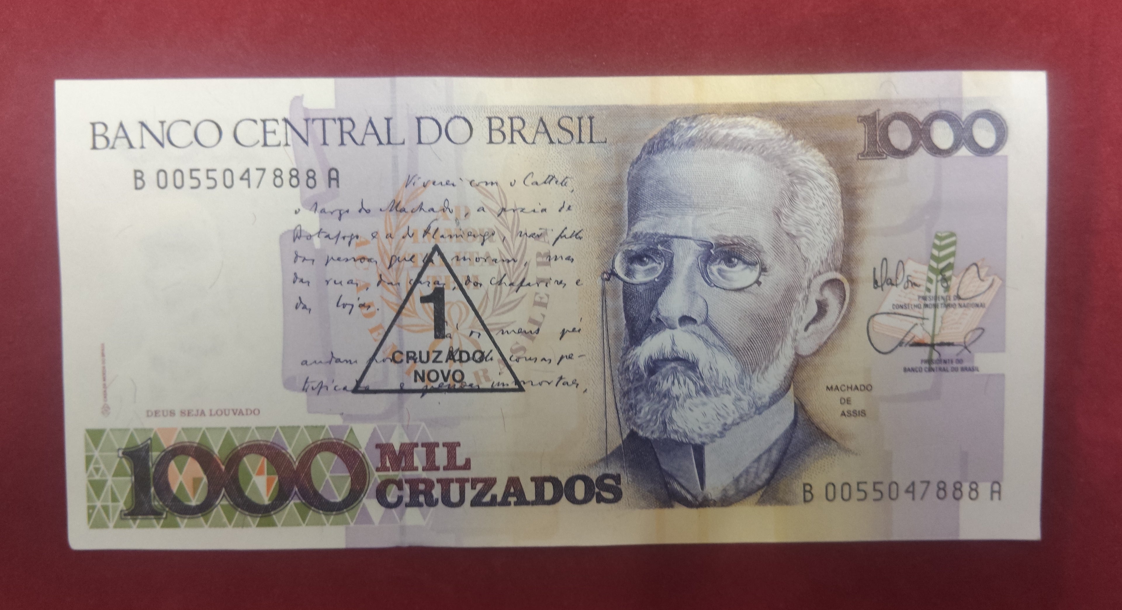 CENTRAL BANK OF BRASIL 1000 CRUZADOS (D542)