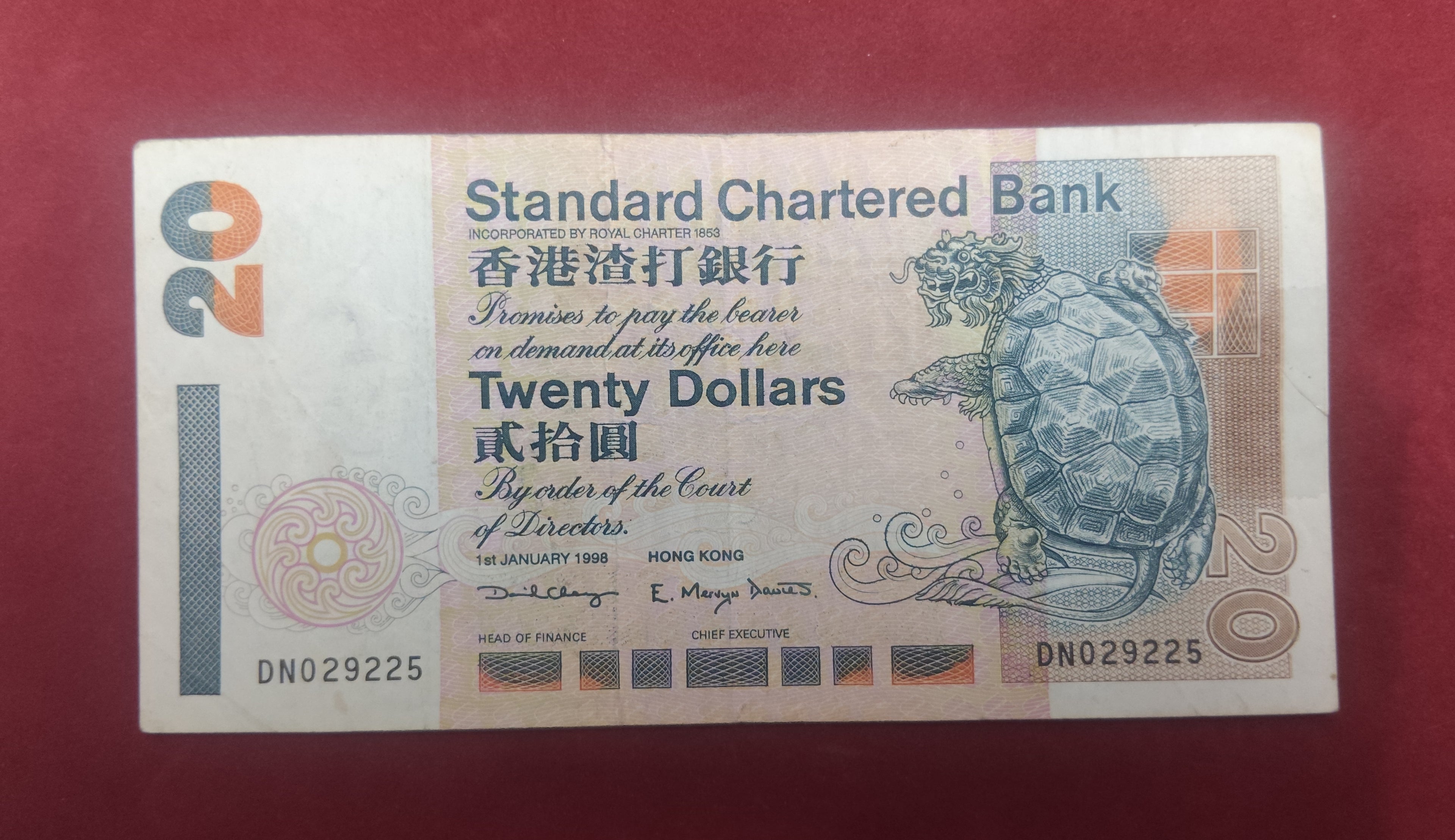STANDARD CHARTERED BANK OF HONGKONG 20 DOLLARS (744)