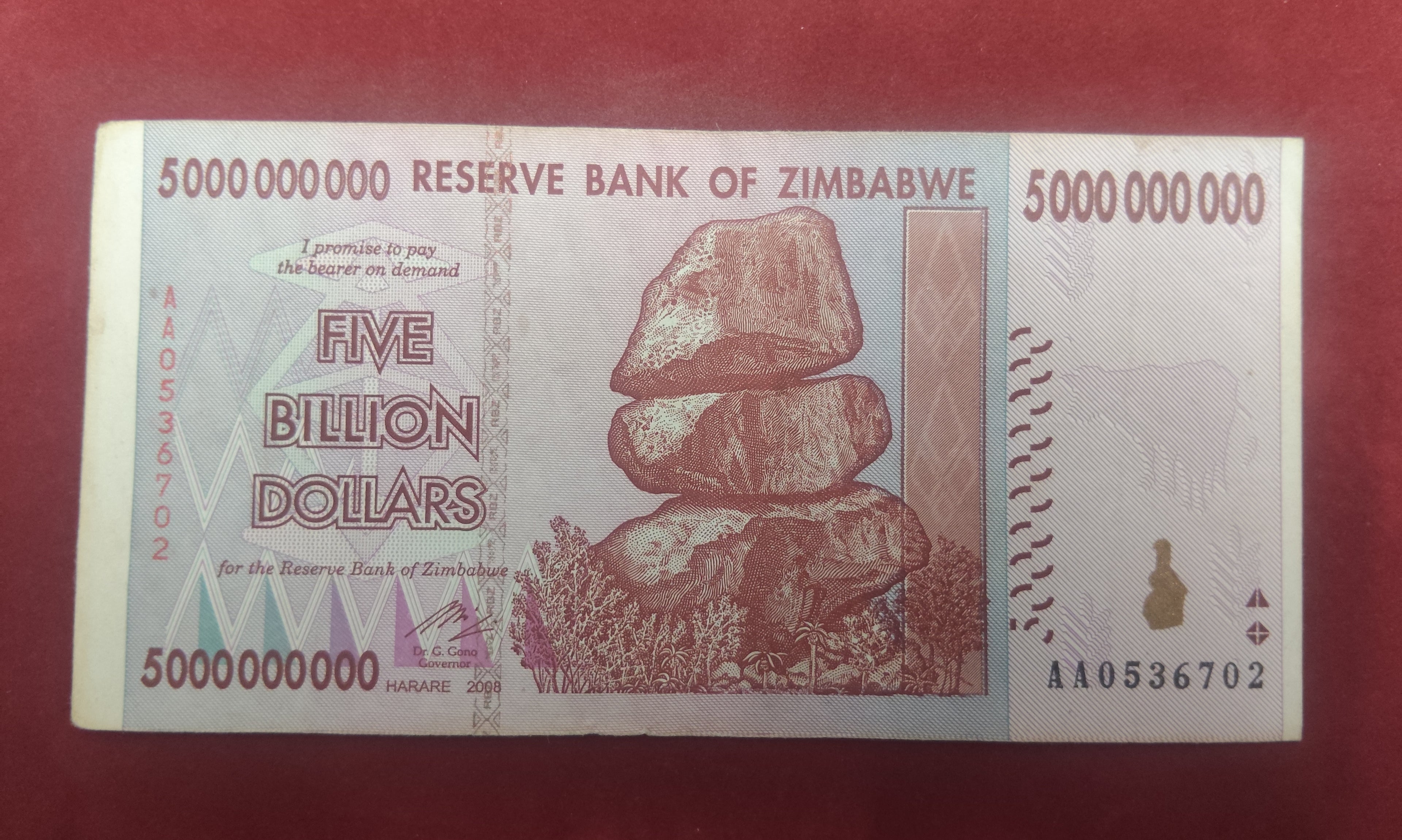 RESERVE BANK OF ZIMBABWE 5000 000 000 DOLLARS (1158)