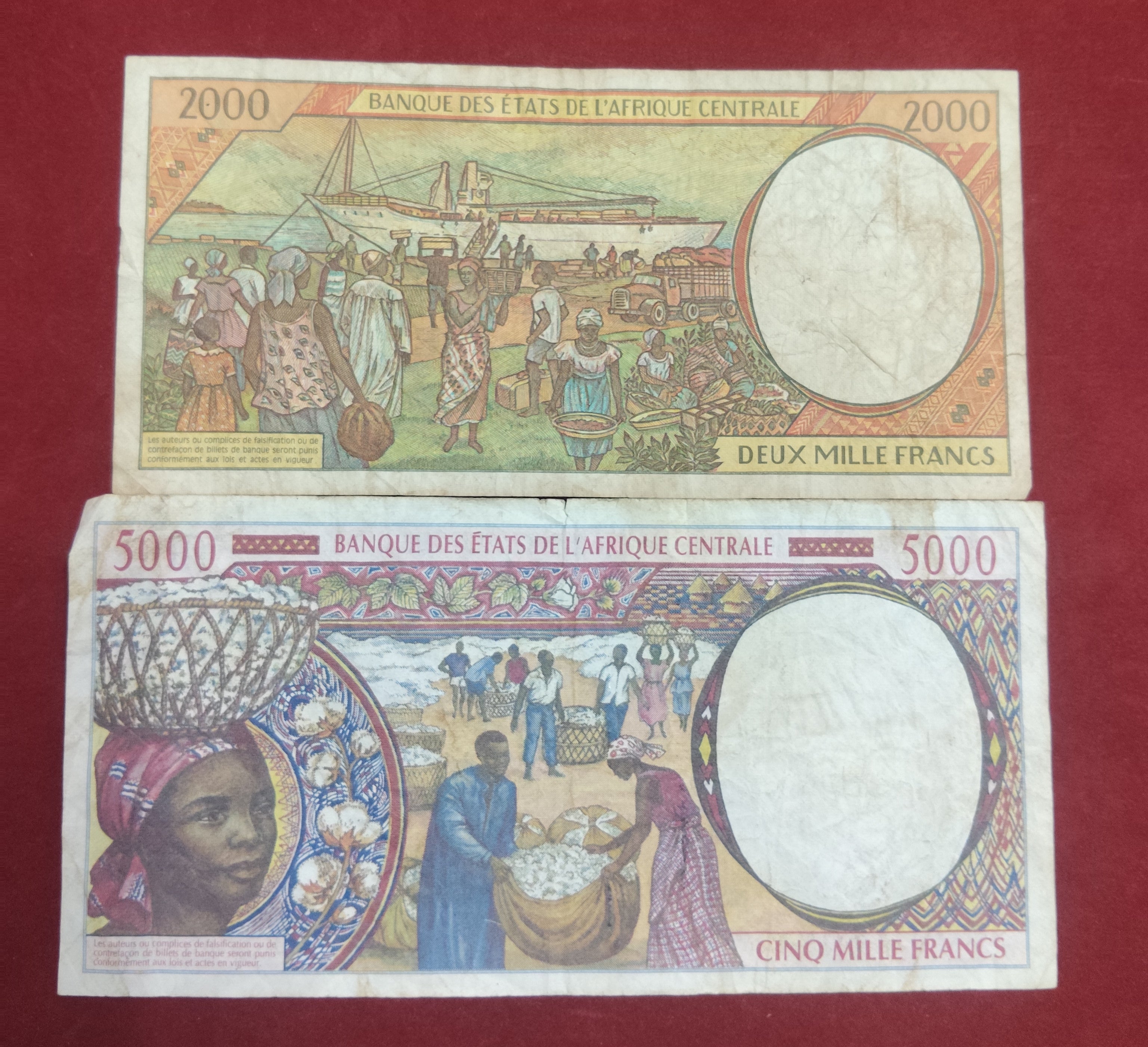 BANK OF CENTRAL AFRICAN STATE 2000 ,5000 FRANCS (626)