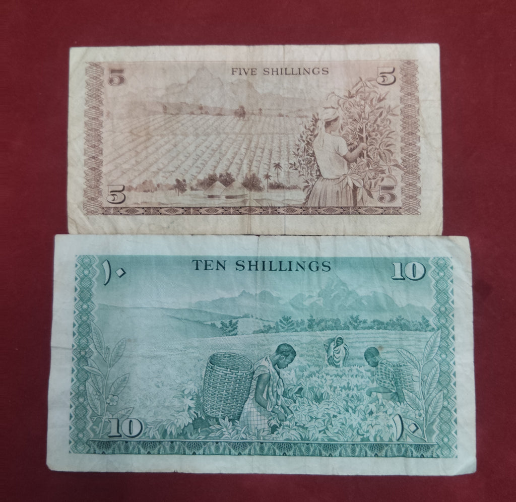 CENTRAL BANK OF KENYA 5 ,10 SHILLINGS (Y279)