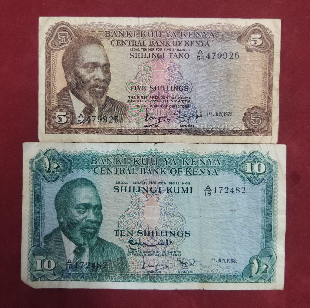 CENTRAL BANK OF KENYA 5 ,10 SHILLINGS (Y279)