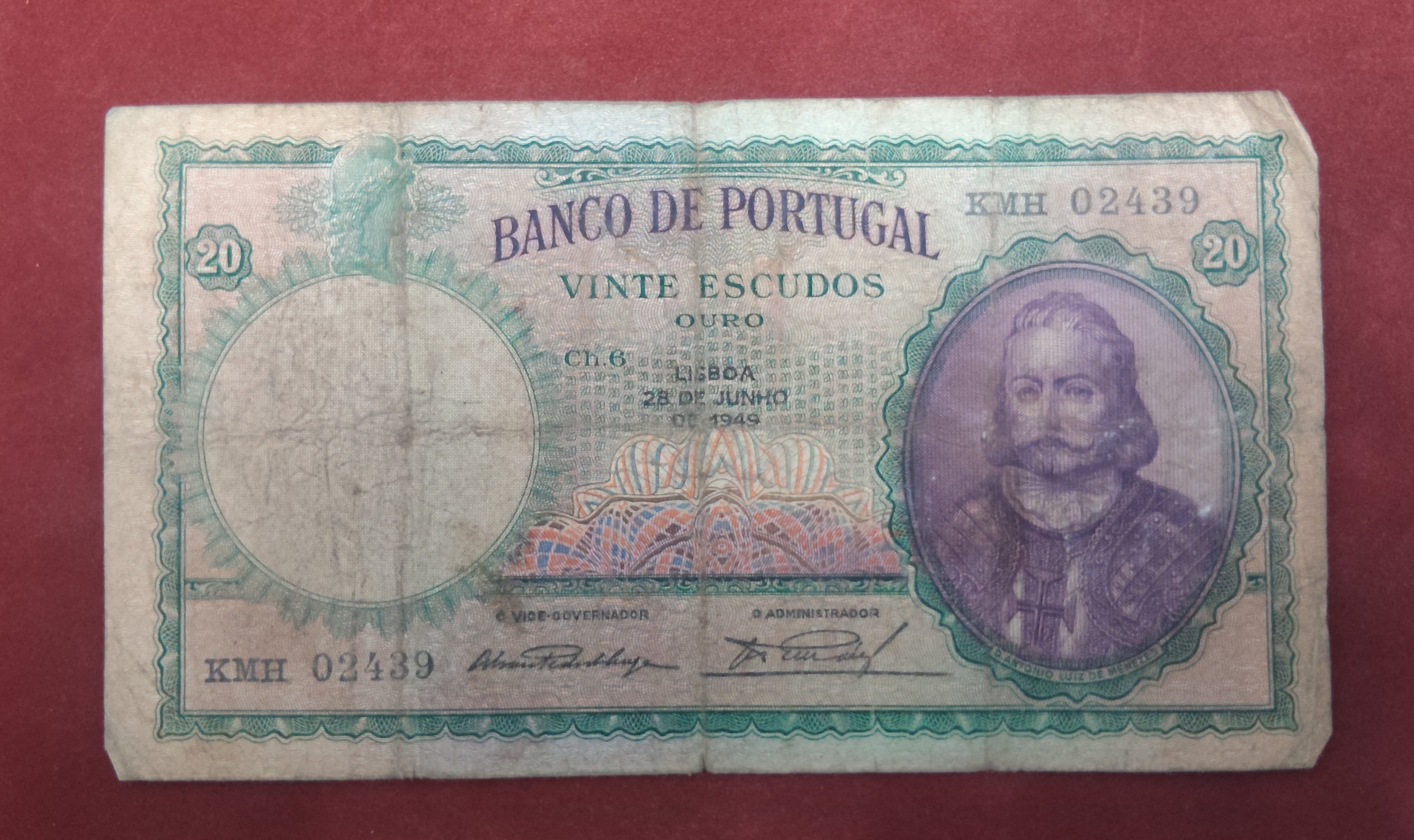 BANK OF PORTUGAL 20 ESCUDOS (920)