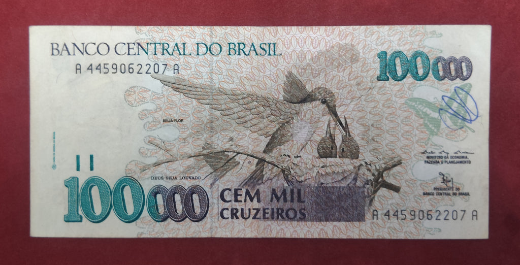 CENTRAL BANK OF BRASIL 100 000 CRUZEIROS (786)