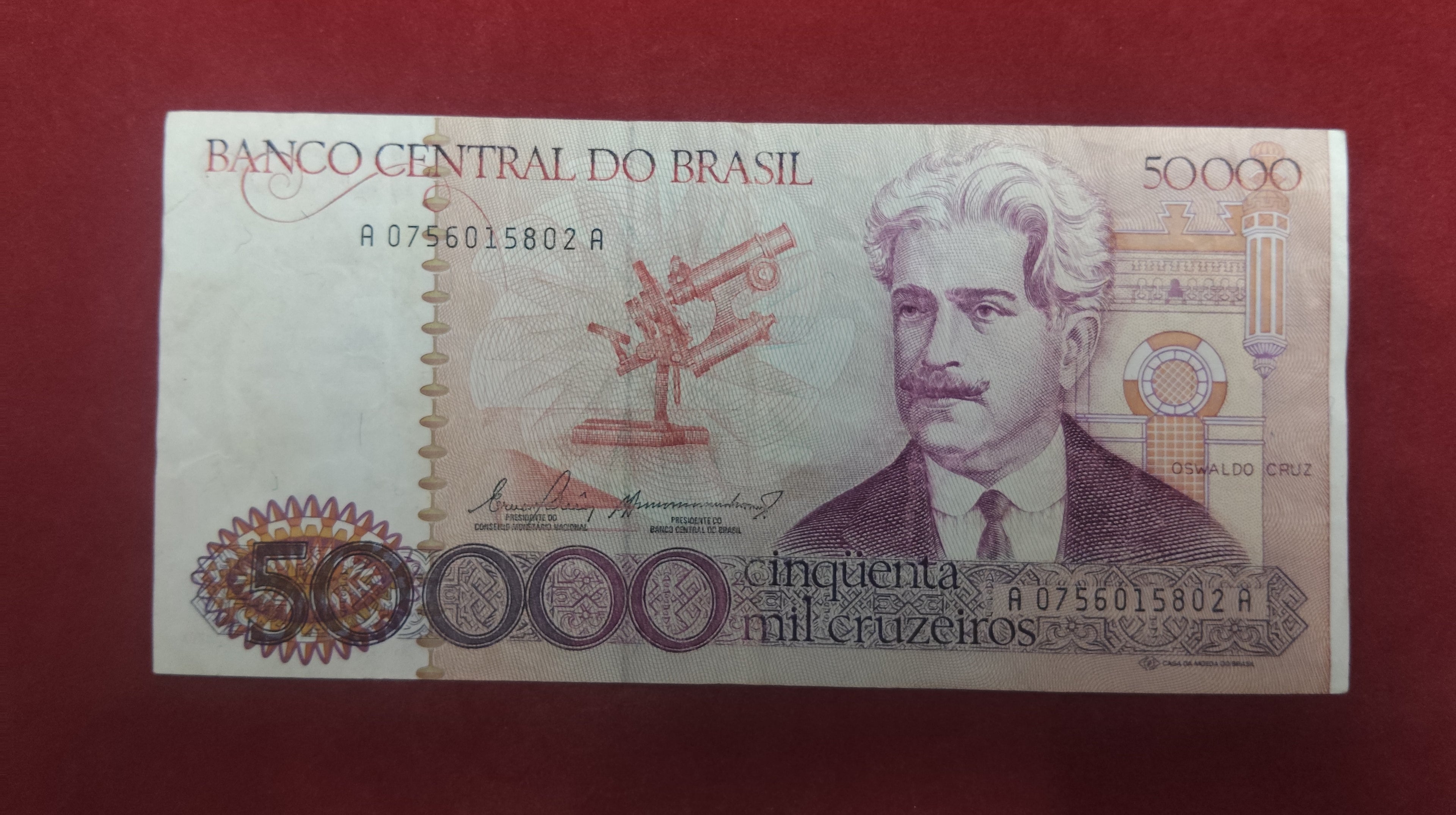 CENTRAL BANK OF BRASIL 50000 CRUZEIROS (776)