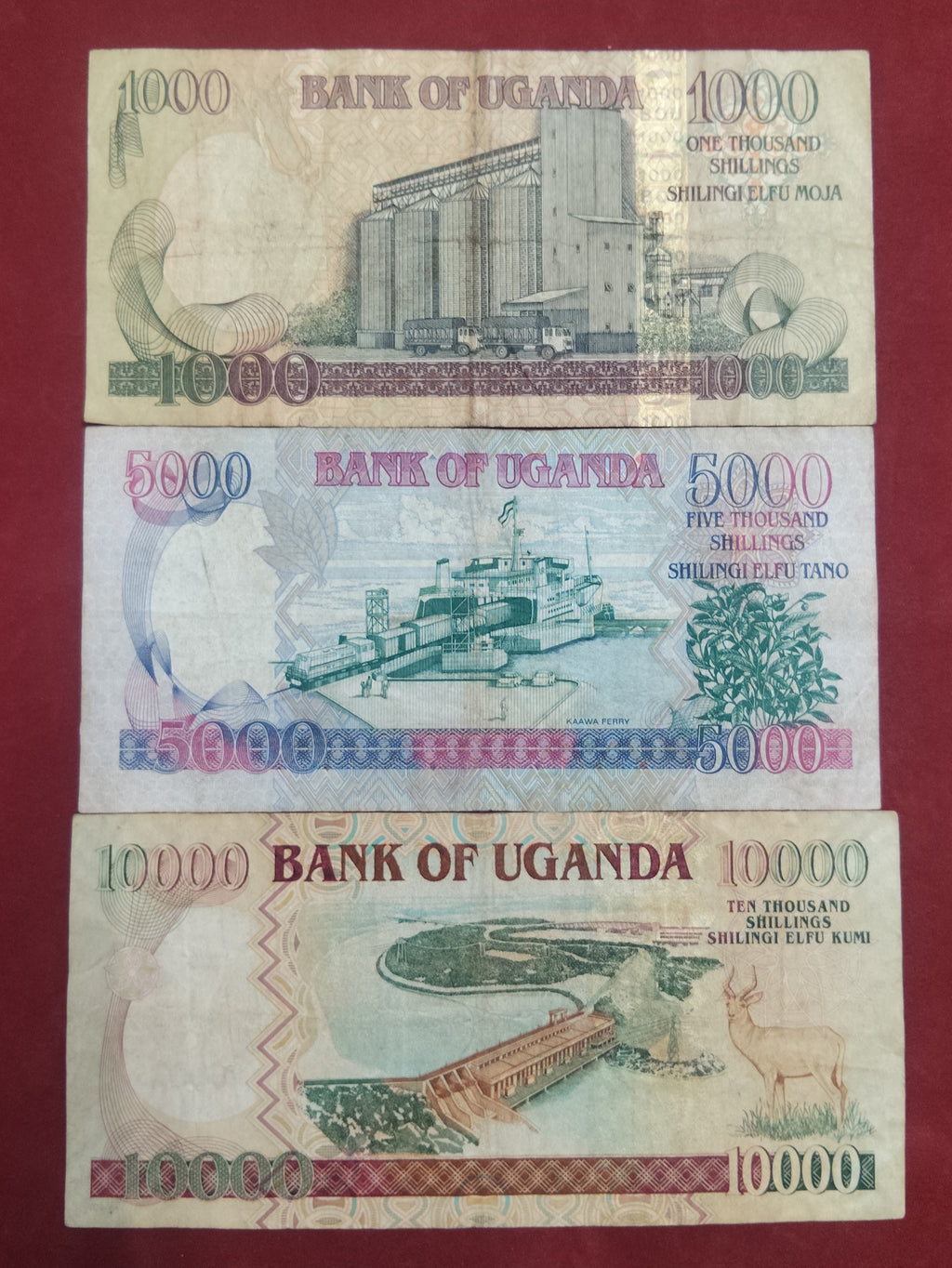 BANK OF UGANDA 1000 ,5000 ,10000 SHILLINGS (D431)