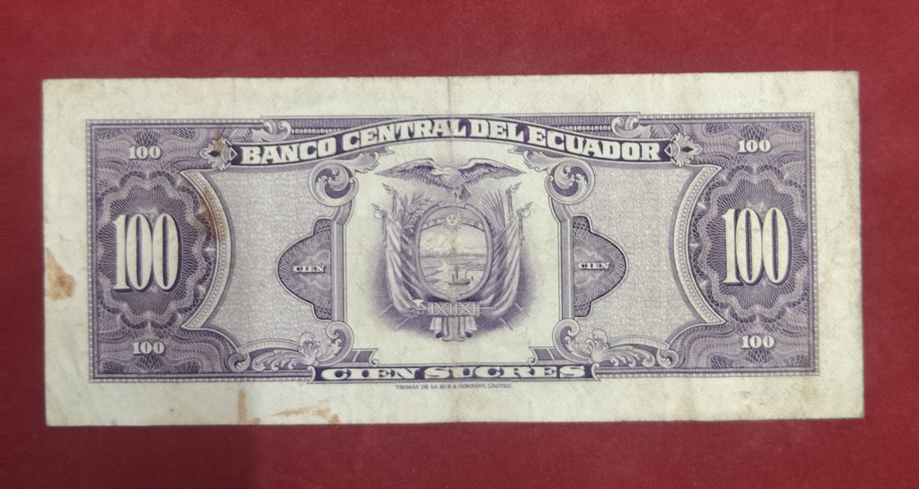 CENTRAL BANK OF ECUADOR 100 SUCRES (1092)