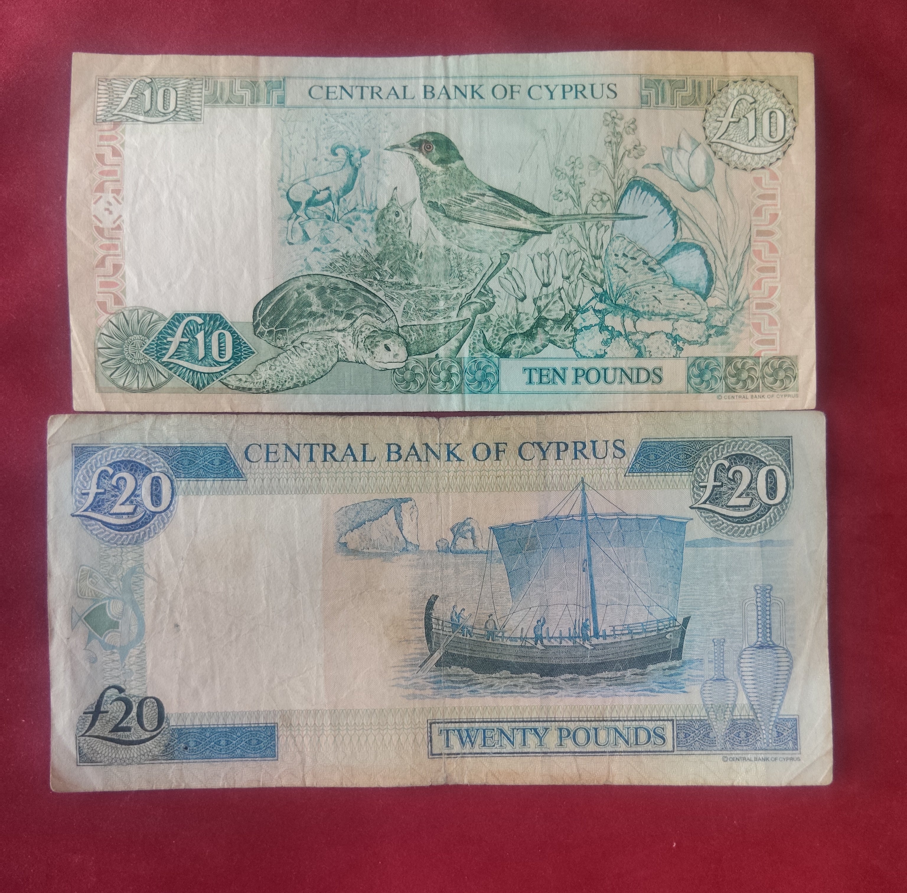 CENTRAL BANK OF CYPRUS 10 ,20 POUNDS