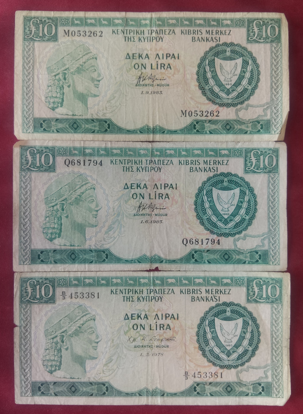 CENTRAL BANK OF CYPRUS 10 ,20 POUNDS