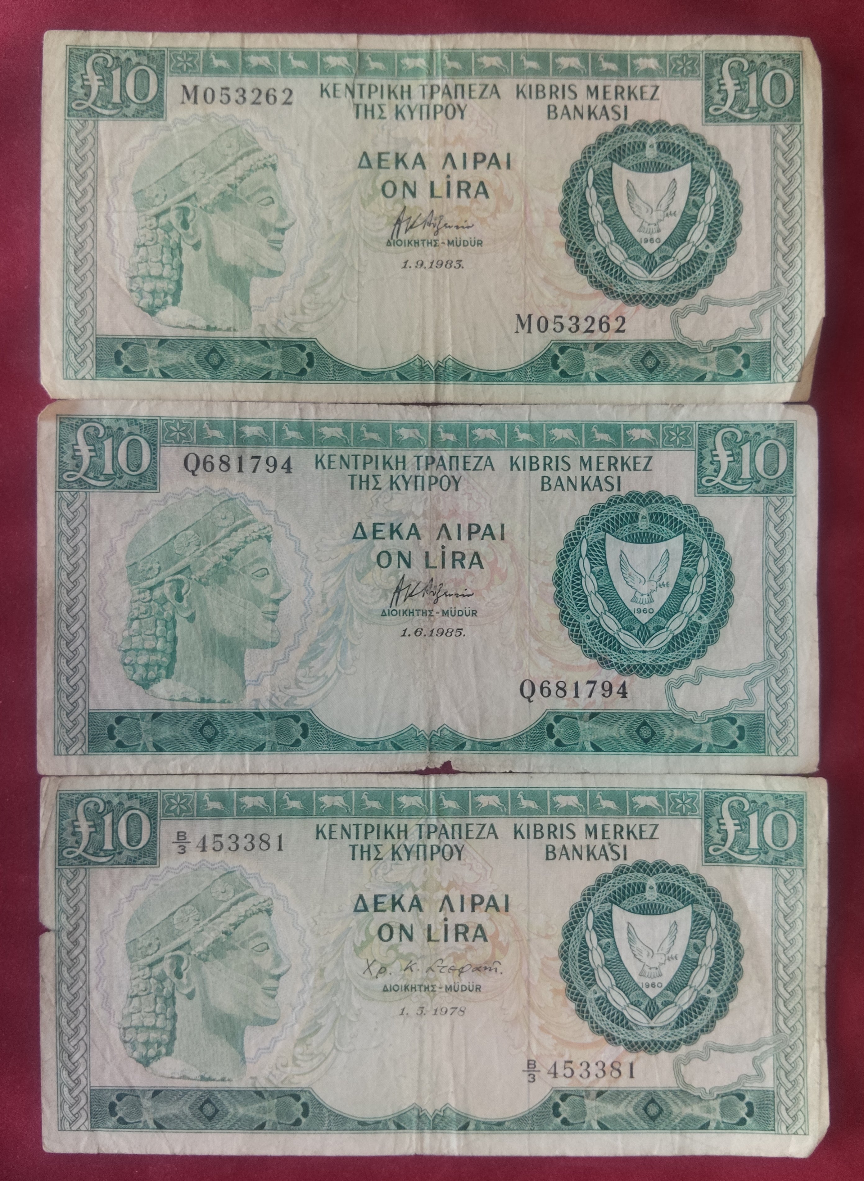 CENTRAL BANK OF CYPRUS 10 ,20 POUNDS