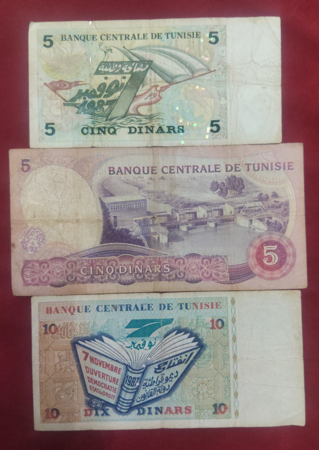 CENTRAL BANK OF TUNISIE 5 ,10 DINARS