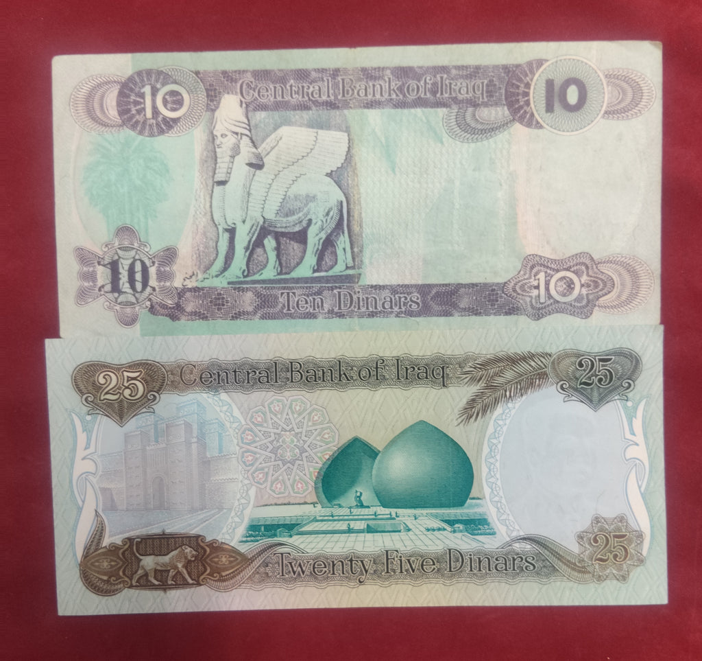 CENTRAL BANK OF IRAQ 10 ,25 DINARS