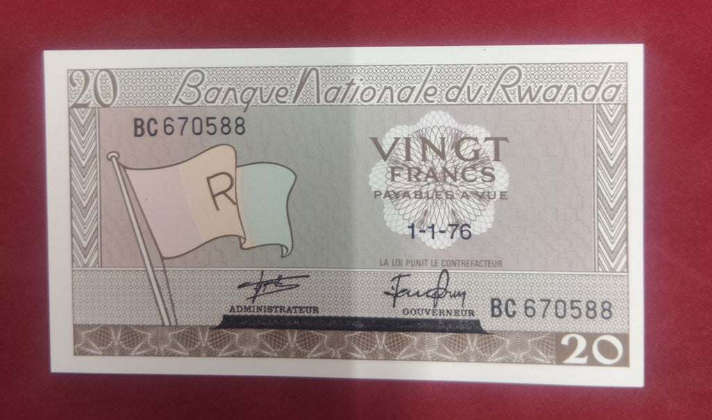 NATIONAL BANK OF RWANDA 20 FRANCS (393)