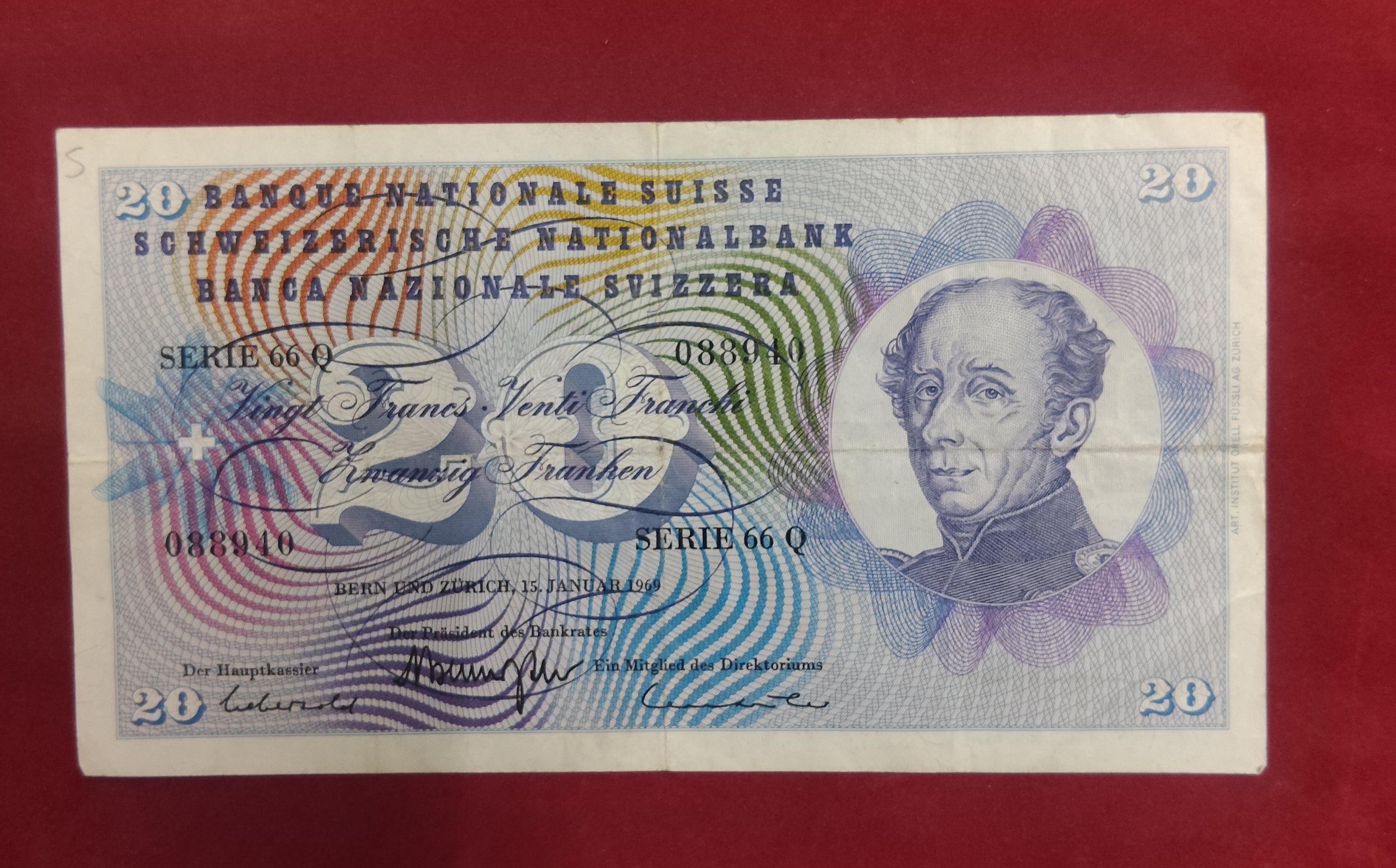 NATIONAL BANK OF SWITZERLAND 20 FRANCS