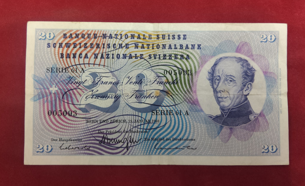 NATIONAL BANK OF SWITZERLAND 20 FRANCS (C927)