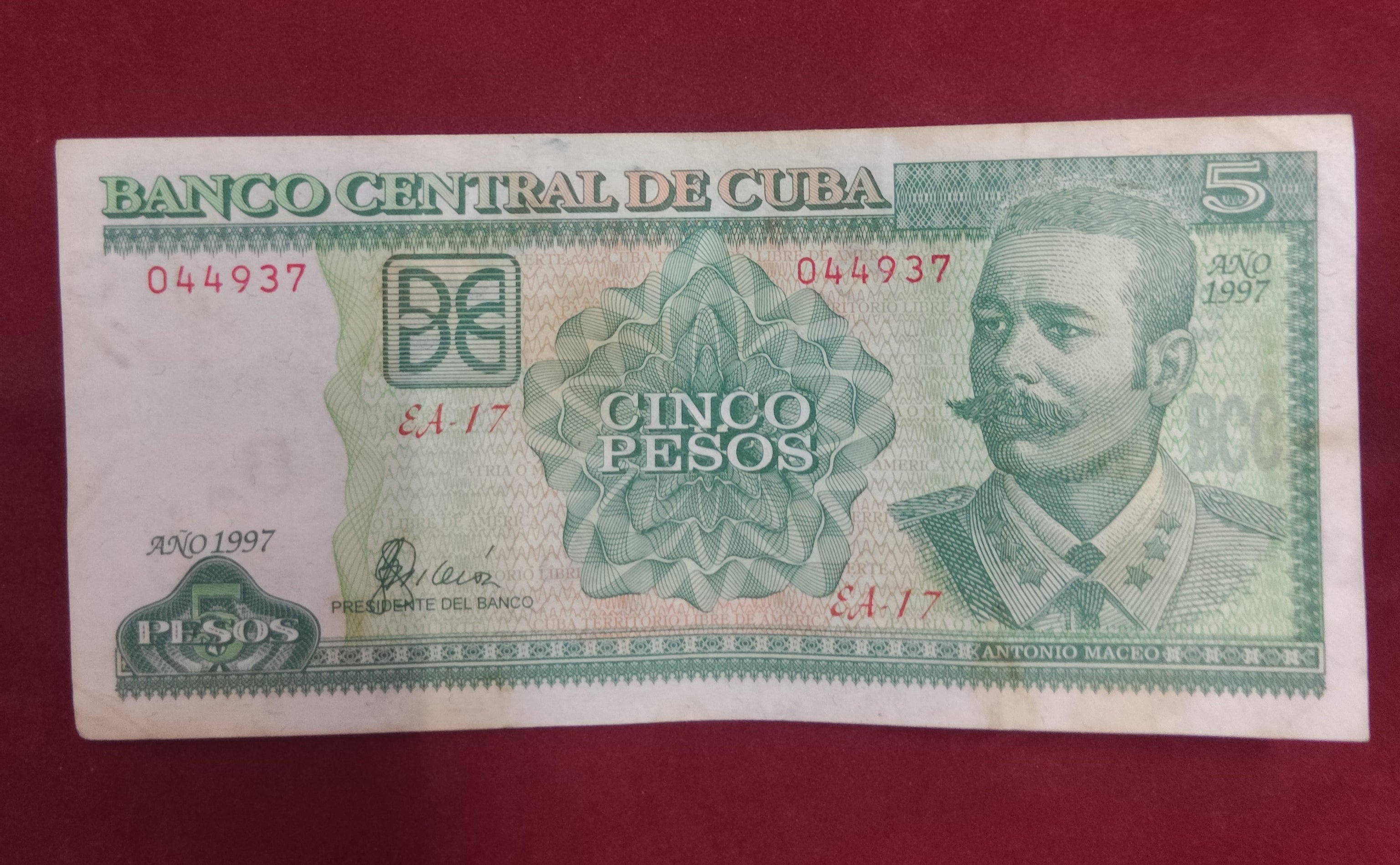 CENTRAL BANK OF CUBA 5 PESOS