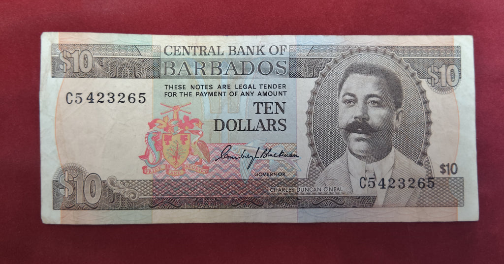 CENTRAL BANK OF BARBADOS 10 DOLLARS