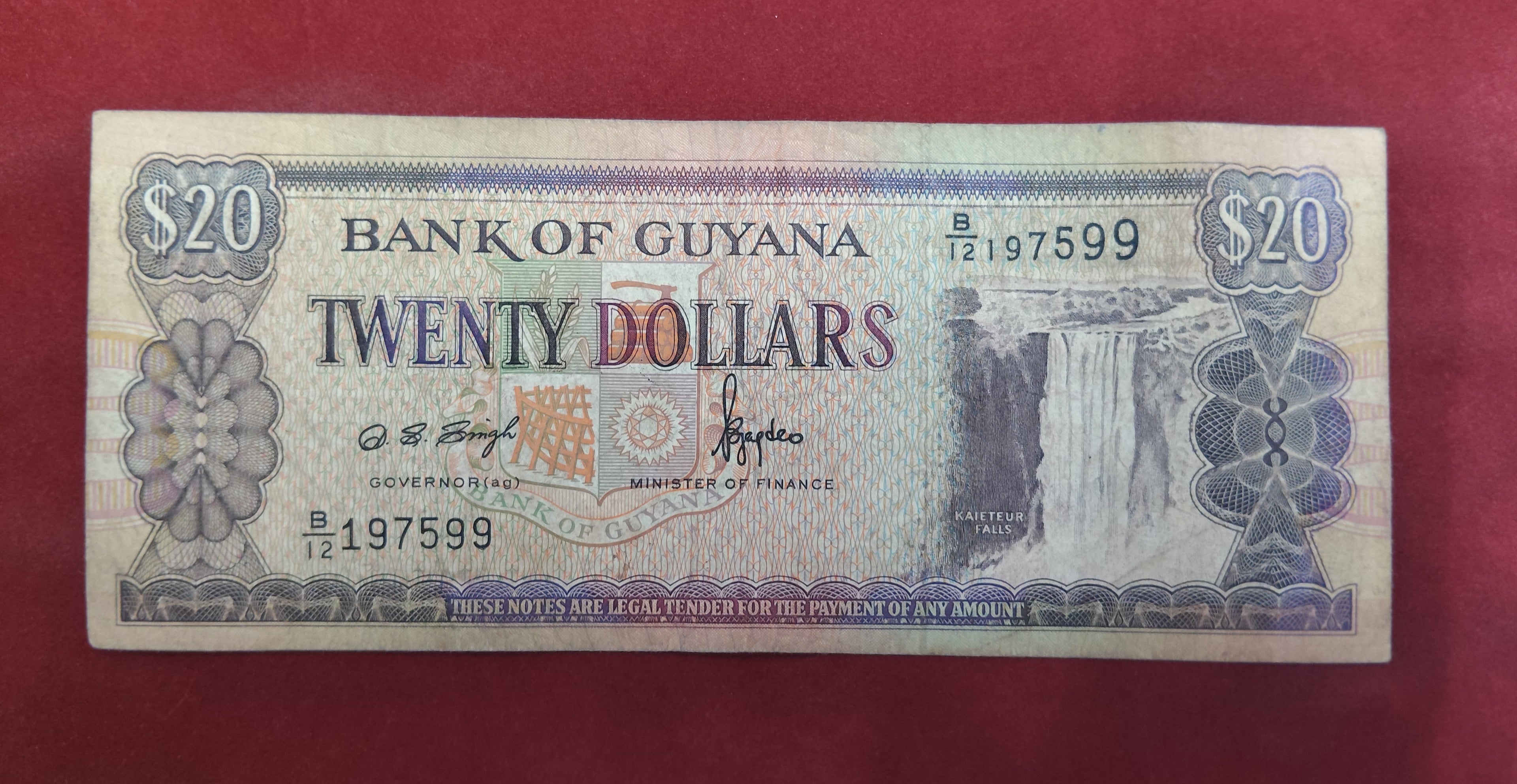 BANK OF GUYANA 20 DOLLARS
