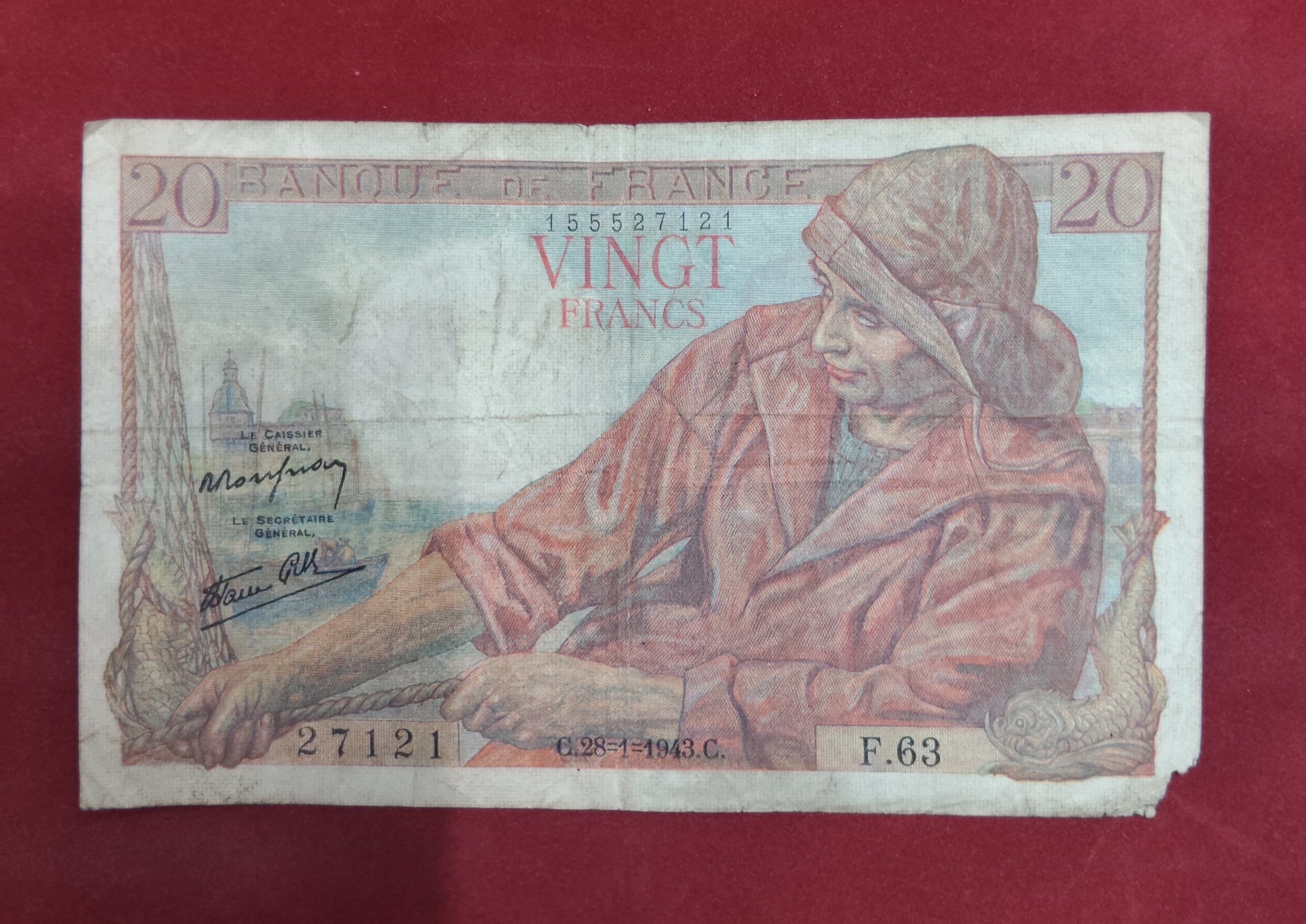 BANK OF FRANCE 20 FRANCS