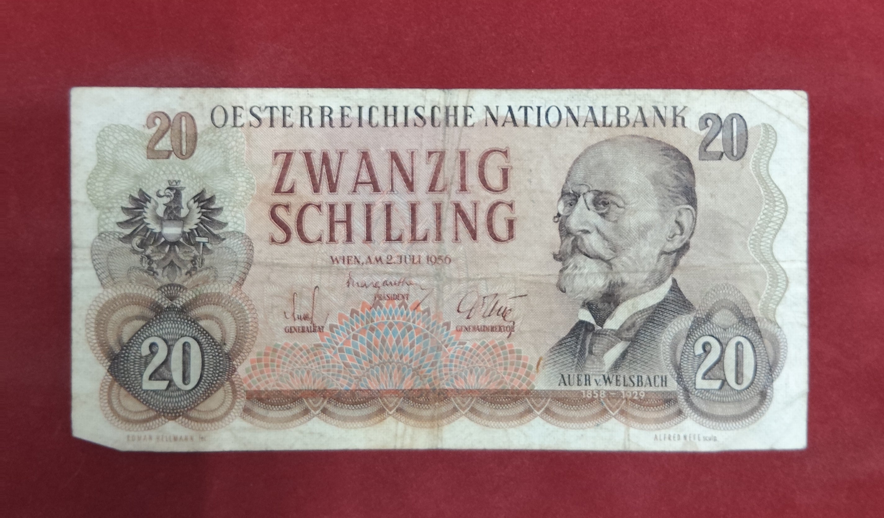 NATIONAL BANK OF AUSTRIA 20 SCHILLING