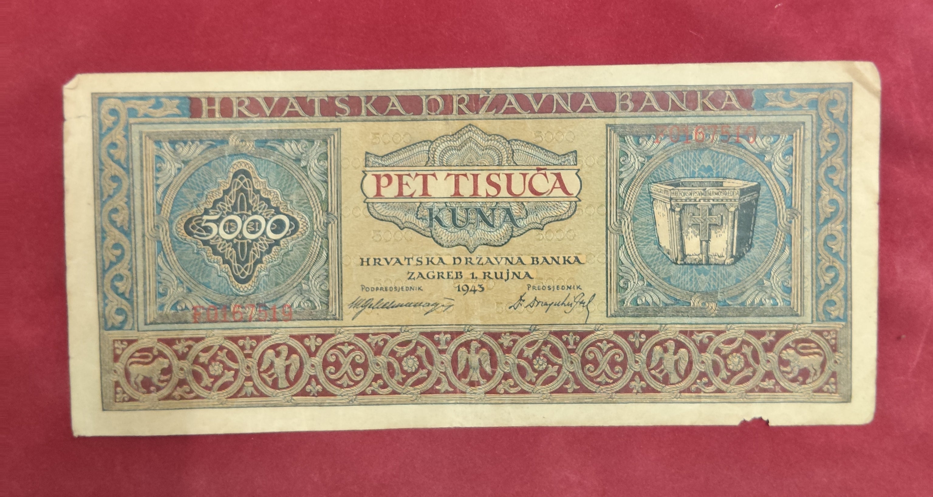 BANK OF HRVATSKA 5000 KUNA