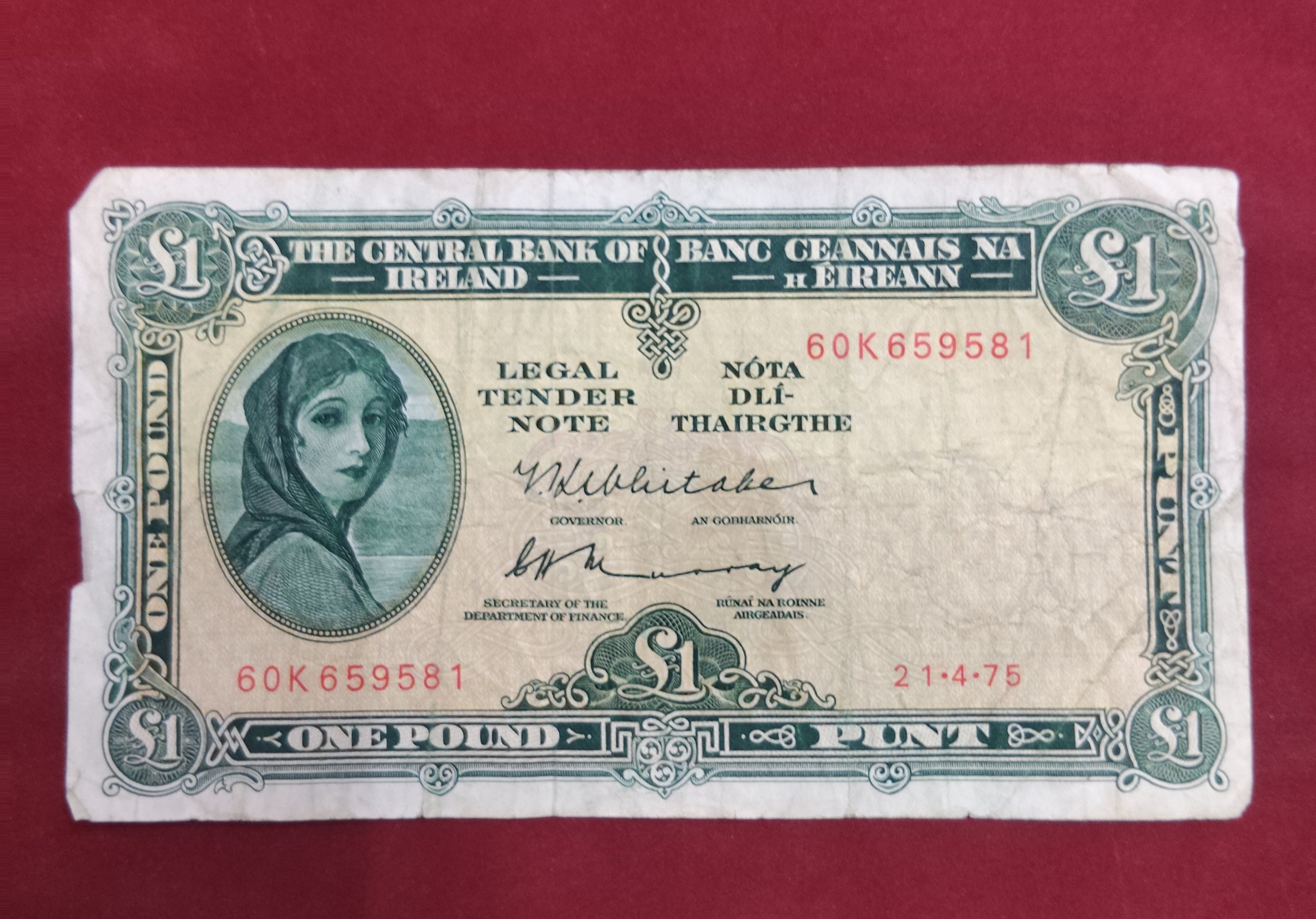 CENTRAL BANK OF IRELAND 1 POUND