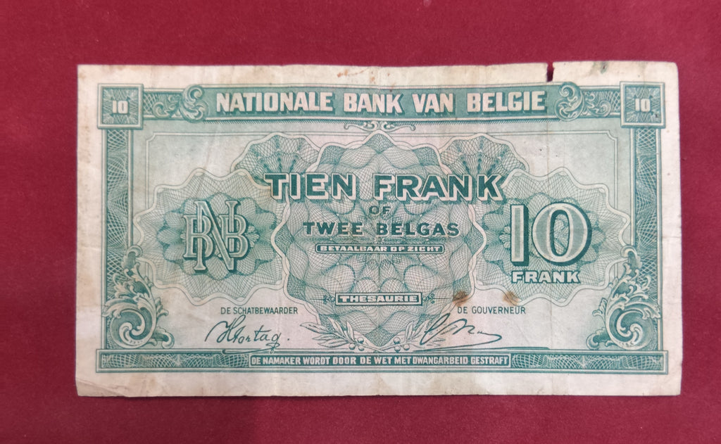 NATIONAL BANK OF BELGIUM 10 FRANCS