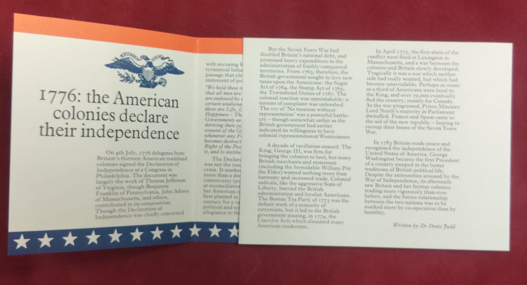 Bicentennial of American Independence 1976 British Presentation