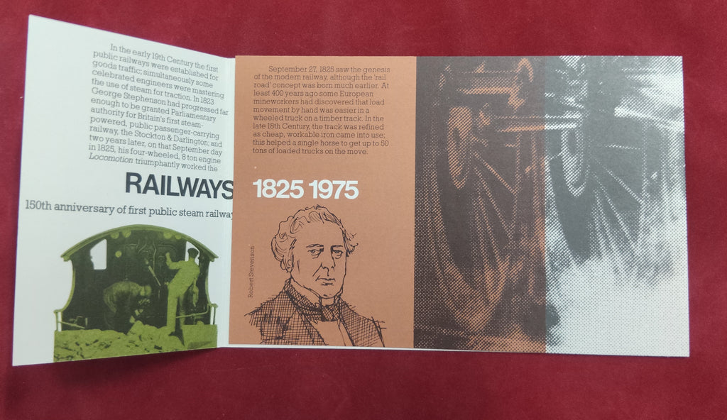1975 ROYAL MAIL PRESENTATION PACK RAILWAYS 1825-1975 MINT DECIMAL STAMPS