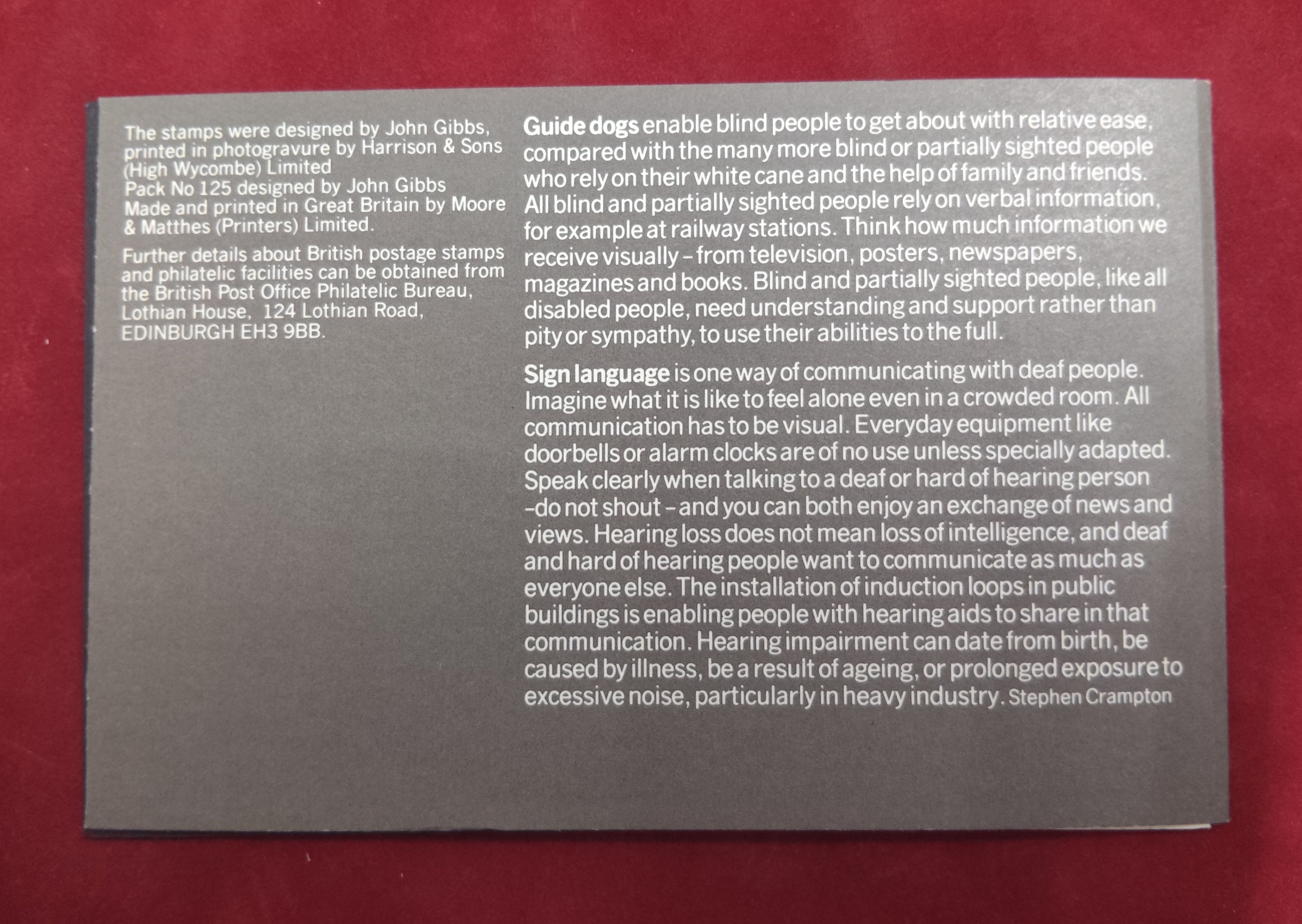 1981 Year of the Disabled SG 1147/1150 Presentation