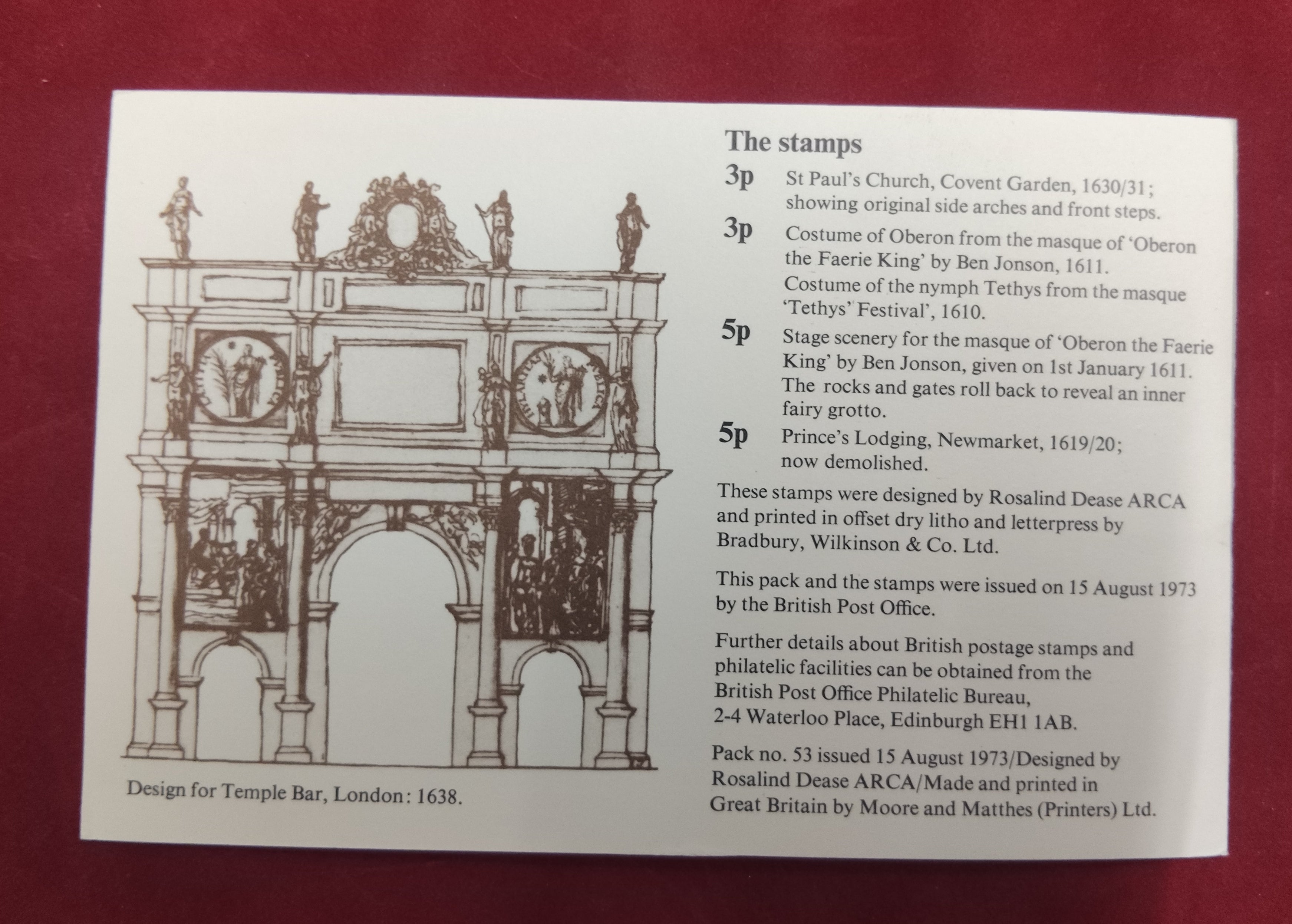 1973 INIGO JONES PRESENTATION