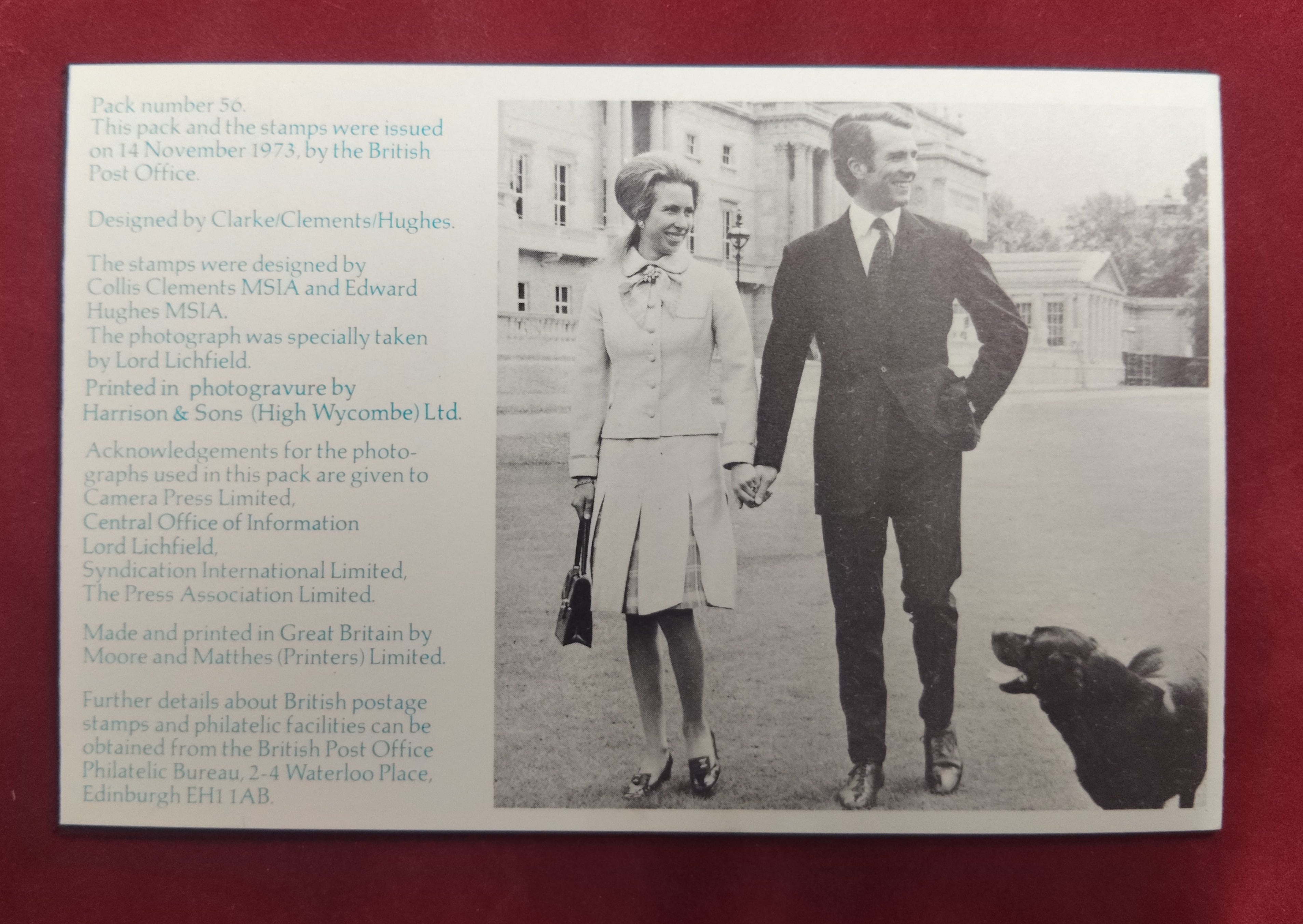 Royal Mail 1973 Presentation Royal Wedding Princess Anne