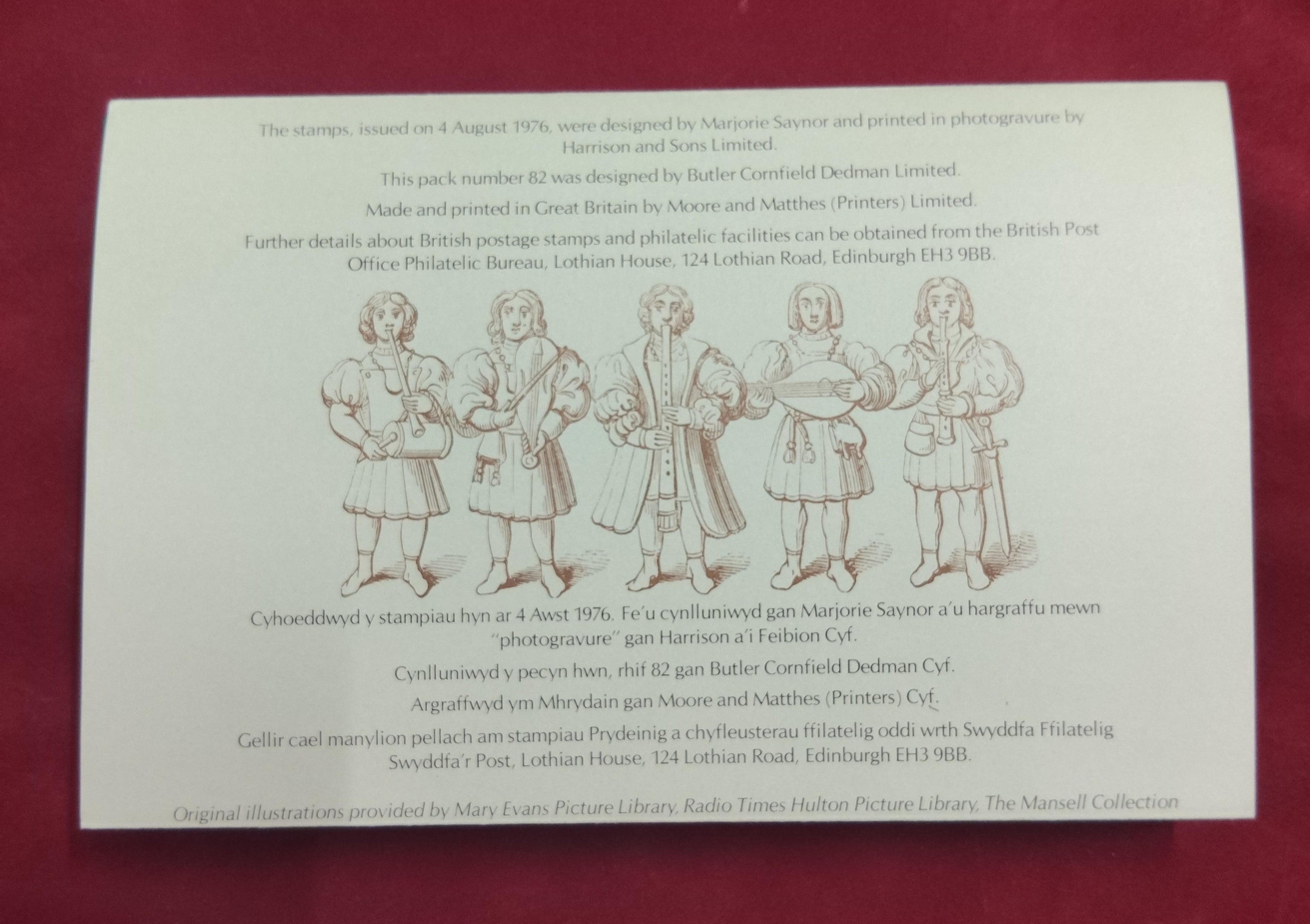 STAMPS PRESENTATION BRITISH CULTURAL TRADITIONS MNH 1976