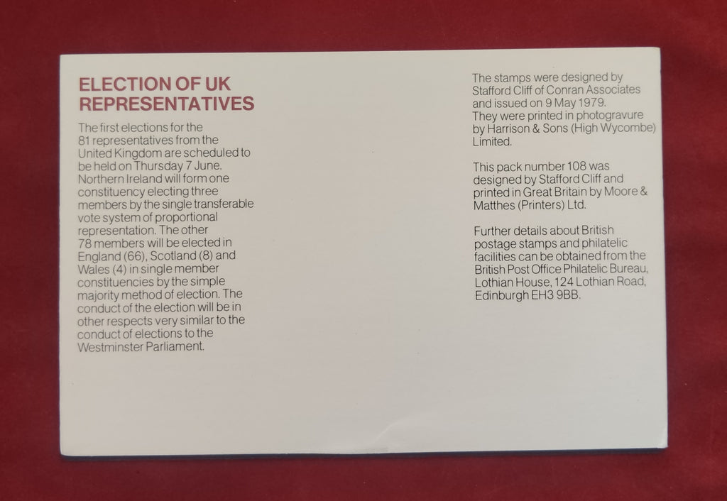 mint stamps Elections to European Assembly presentation 1979